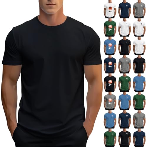Mens t-Shirts Beach Big and Tall Loose fit Summer Graphic Palm Tree Printed t-Shirts Oversized Lightweight Fashion Workout Casual vantige Tops