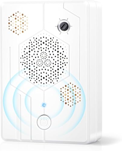 Paquete de 4 repelentes ultrasónicos mejorados para ático, garaje en interiores y exteriores, dispositivos disuasorios recargables humanos y eficaces, sistema de rechazo de murciélagos, deshazte de