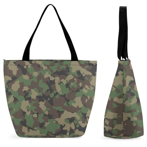Sac à main camouflage pour femme et grand sac bandoulière de shopping