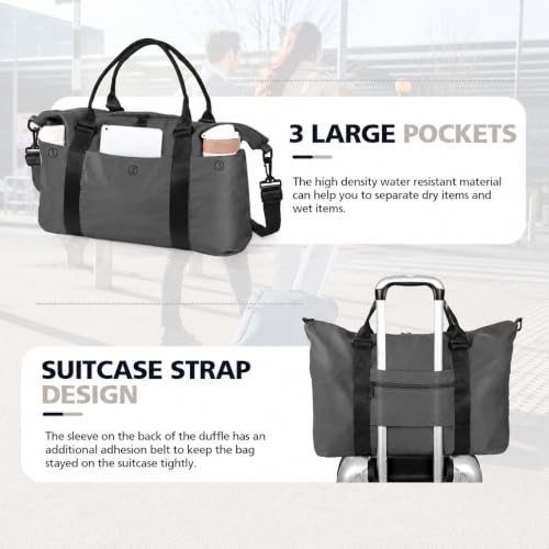 Image of Travel Duffle Bag, Waterproof Weekender Bag Carry On Tote Bags for Women, Travel Essentials Sport Gym Bag for Men, Hospital Bag for Labor and Delivery, Overnight Bag Luggage Bag with Trolley Sleeve