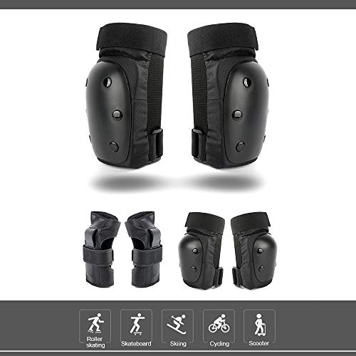 Conjunto de equipamento de proteção, Andoer Conjunto de equipamentos de proteção 6 peças joelheiras