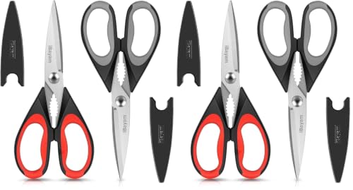 Image of iBayam Kitchen Scissors Shears All Purpose Heavy Duty, Protective Sheath (Pack of 2)