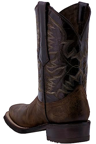 Texas Legacy Mens Dark Brown Western Leather Cowboy Boots Rodeo Saddle Square3