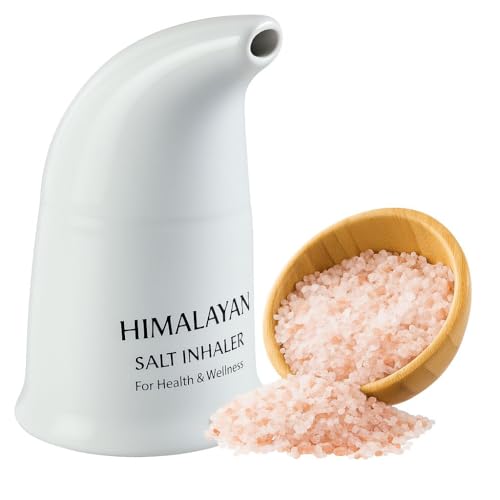 Himalayan Salt Inhaler Handcrafted Ceramic Body with Granular Salt. Handheld Design for Personal use.