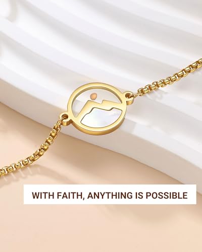 Silver/Gold Move Mountains-Mustard Seed Bracelet Christian Easter Christmas Birthday Gifts for Women Her4