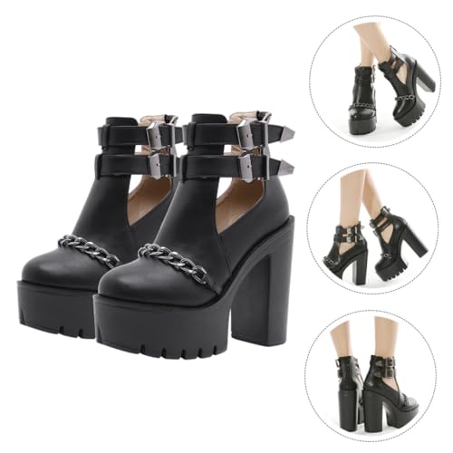 Bottines pour femmes à talons hauts rivets imperméables chaussures chaînette Gatuida