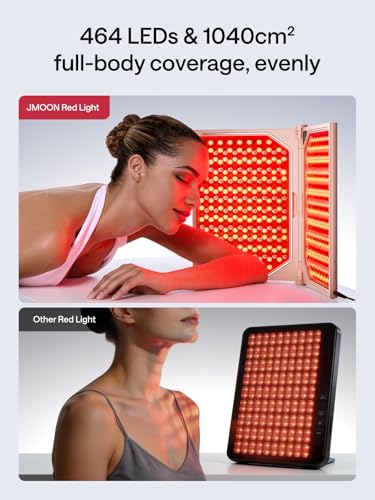 JMOON by Ulike ReGlow Max, Red Light Therapy for Face, Medical-Grade Red Light Therapy for Anti-aging, Blue Light Therapy for Acne | 3 Modes, 464 LEDs, 1040 cm² Large Area for Full-Body Care, Foldable - Image 7