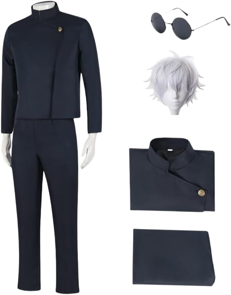 Anime Cosplay Costume for Men Black Uniform Outfit for Halloween Party