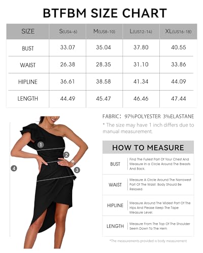 Btfbm Women 2024 Summer Fashion Elegant One Shoulder Cocktail Dress Ruffle Sleeve Wrap Ruched Bodycon Short Party Dresses thumb #4