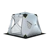 Paulist Insulated Ice Fishing Tent, Ice Fishing Shelter, Pop-Up Ice Fishing Shanty with Stove Jack, Fully Foldable Ice Fishing Tent, Windproof and Warm Ice Fishing Tent,Silver,3~4 Person