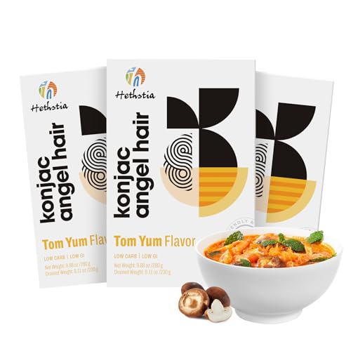 Image of Hethstia Konjac Noodle Shirataki Pasta, Tom Yum Ramen, 6 Packs 59.26oz (1680g) Flavor Soup, Instant Noodles, Low GI, Low Carb, Keto & Paleo Friendly