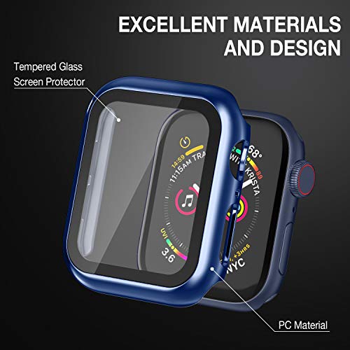 Image of Case Compatible with Apple Watch 38MM Series 3 /2 /1 / with Built-in Tempered Glass Screen Protector, All-Around Ultra-Thin Bumper Full Cover Hard PC Protective Case for iWatch
