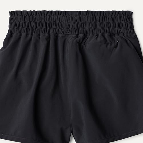 Image of Amazon Essentials Girls' High-Rise Athletic Performance Stretch Woven Shorts with Elastic Waistband