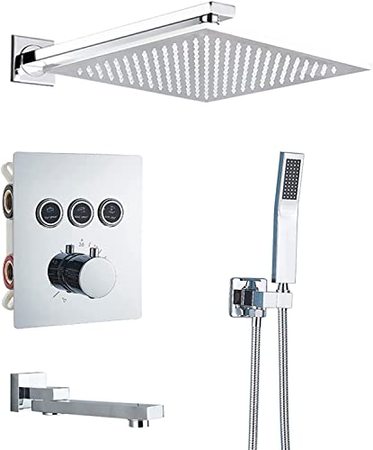 Ensemble de douche thermostatique anti-brûlure avec mitigeur encastré de haute précision