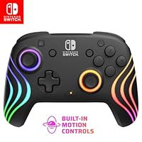 PDP Afterglow Wave Wireless RGB Gaming Controller - Nintendo Switch/Switch Lite/Switch - OLED Model, Nintendo Switch 2, LED Lighting, Rechargeable Battery - Black