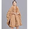 Elegant-Faux-Fox-Fur-Collar-Knitted-Cardigan-Shawl-Bride-Wedding-Party-Shawl-Cloak-Coat Elegant Faux Fox Fur Collar Knitted Cardigan Shawl Bride Wedding Party Shawl Cloak Coat