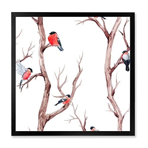 Cadre Little Birds On The Tree Branches III pour un salon apaisant
