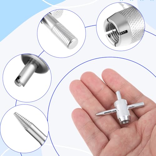 Image of 6 pcs 4-in-1 Tyre Valve Stem Remover 4-Way Valve Core Tools Tire Stem Core Wrench Installation Wheel Tool Multifunctional Repair Puller Tool for Bicycle Bike Automobile Car