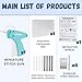 Stitch Gun for Clothing, Modo Home Fine Stitch Gun Kit, 1 Stitch Quick Clothing Fixer with 6 Micro Needles and 5000 Micro Fasteners(2500 Black & 2500 White), Sewing Gun Blue