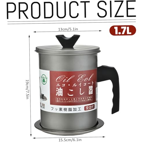 Contenedor de grasa Bemonew de 1,7 L para mantener tu cocina limpia tras cada fritura 6