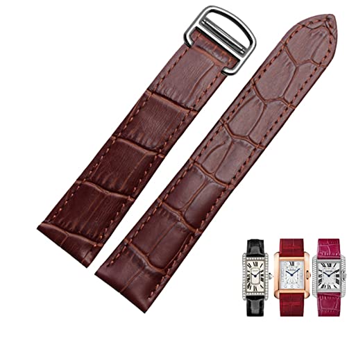 Bracelet de montre en cuir véritable agate pour vos soirées et le quotidien 17mm