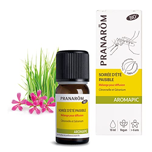 Pranarôm - Mezcla Para Difusor De Aceites Esenciales Antimosquitos Orgánicos - Aromapic Fiesta De Verano Paisible 10 Ml
