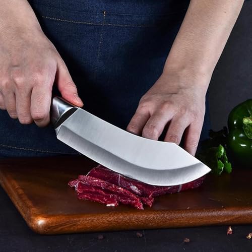 Image of Japanese Chef Knife Set - High Carbon Steel Butcher Knife, Meat Cleaver & Boning Knife - Heavy Duty Viking Kitchen Knives with Ergonomic Handle for Cutting Meat, Fish & Vegetables (6.7 Inch C)
