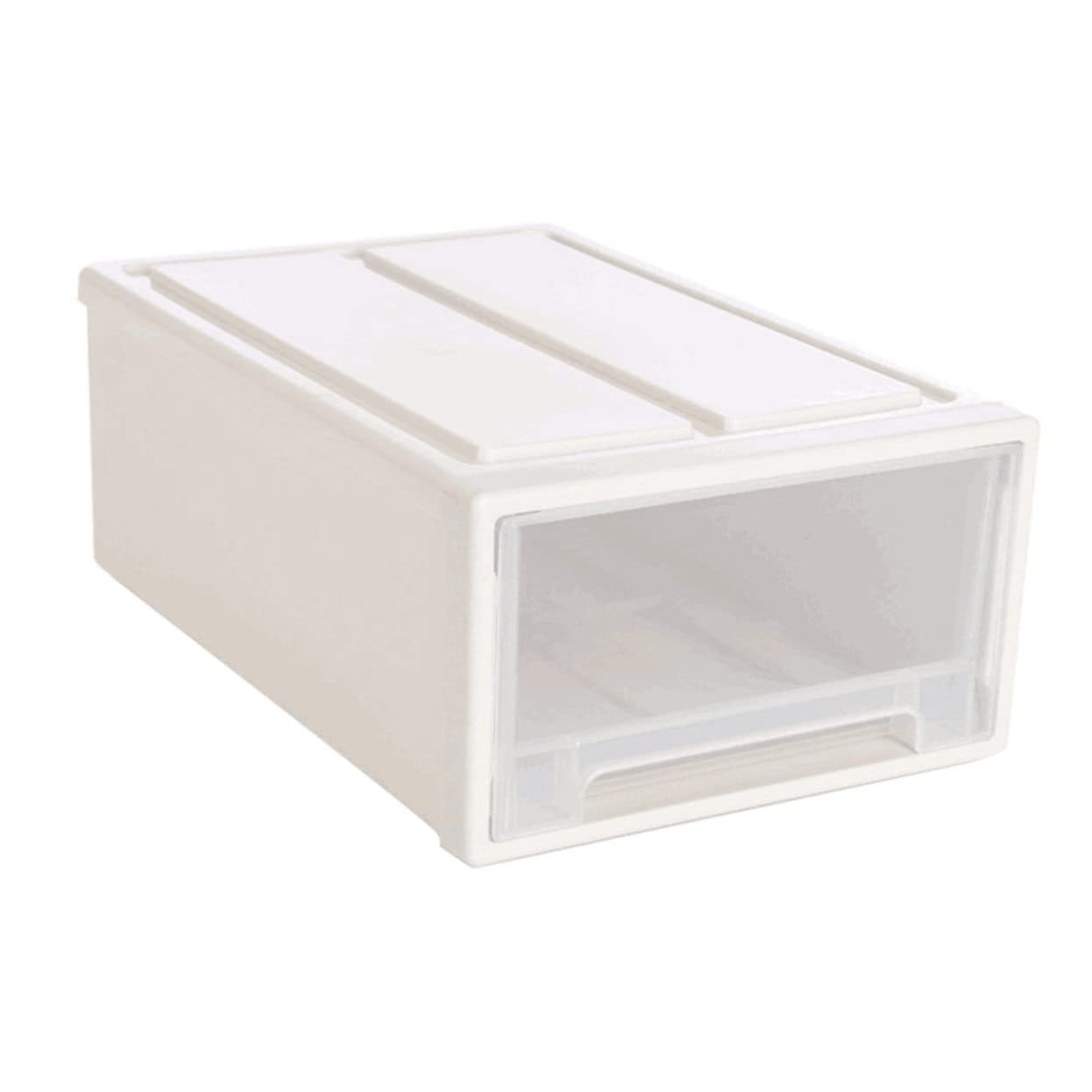 IMIKEYA Scatola Riponi Scarpe in Plastico Bianco, Contenitore Impilabile a Cassetto, Multiuso per Armadio e Oggetti, Organizzatori Scarpe per Casa, 31x22x12 Cm