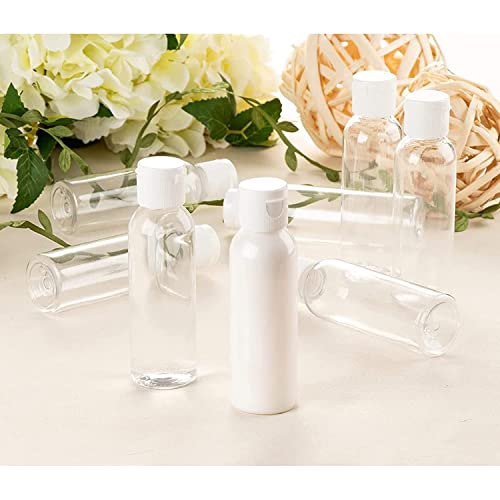 Image of dinojames 100ml Empty Refillable Plastic Bottles - Round Shape with Flip Top Caps - Leak-Proof, BPA-Free - For Sanitizer, Travel, Kitchen Use - Pack of 40 Pcs.