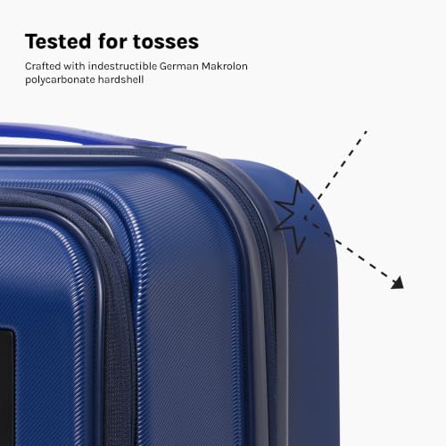 Image of MOKOBARA Aisle Cabin Pro Laptop Luggage Trolley Bag 57cm 41L Navy | Polycarbonate Hardshell, Frosted Hardware, Dedicated Tech Compartment for 15.6 inch Laptop, YKK Zippers, TSA Lock, Silent Wheels