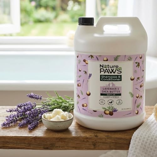 Image of Regular Range Pet Shampoo & Conditioner with Lavender & Shea Butter Nourishing Care for Dogs & Cats (Anti-Odour, Calming, Refreshing) (5000 ml)