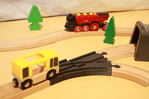 Locorico - Railway Switch for Wooden Train (Right Turn), Black, 16.5 x 8 cm - Image 4