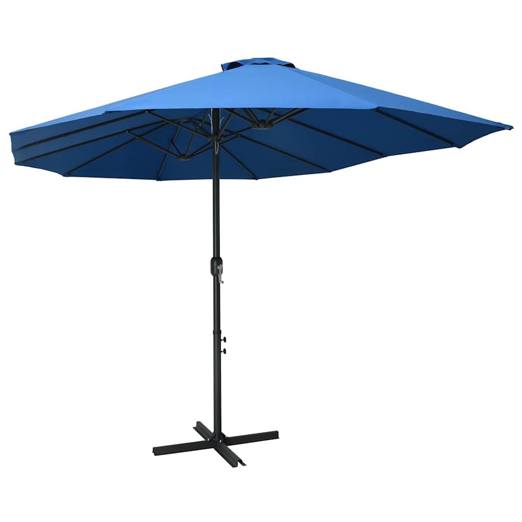 Generisch Podwójny parasol przeciwsłoneczny, 460 x 270 cm, aluminiowy maszt, odporny na działanie promieni UV poliester, mechanizm korbowy, podstawa krzyżowa, 12 żeber, łatwa w pielęgnacji, czarny