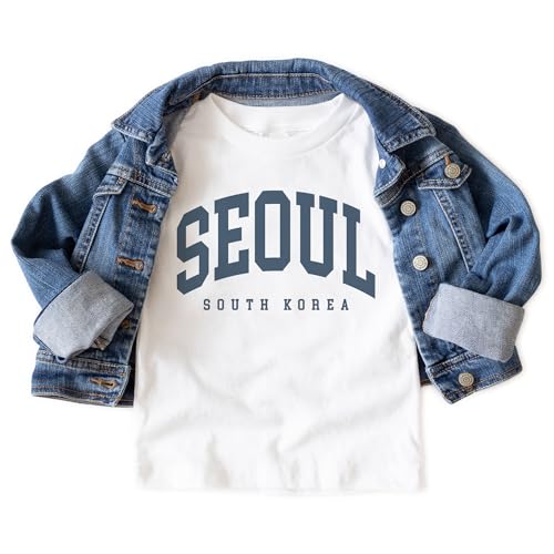 Seoul South Korea Kids Shirt - Trendy Vintage Aesthetic Varsity Korean Family Vacation Matching Shirts - Travel Destination Gift For Boys & Girls - Natural Boho Adult, Toddler, Youth Tee3