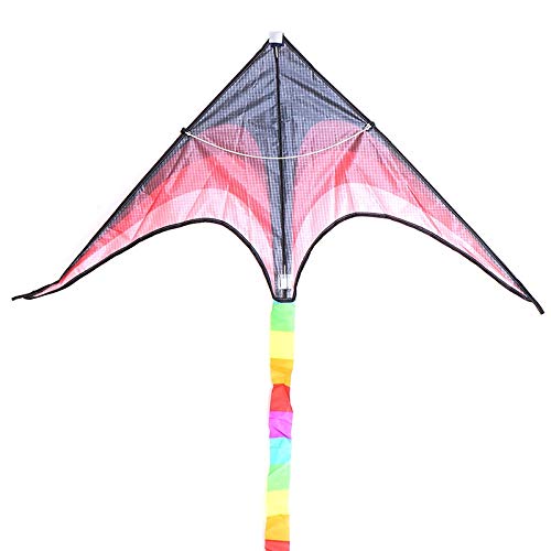 SGftre Cerf-Volant Delta Rouge 154x78 Cm – Cerf-Volant Facile à Voler Pour Enfants Et Adultes, Nylon Résistant, Sport Plein Air