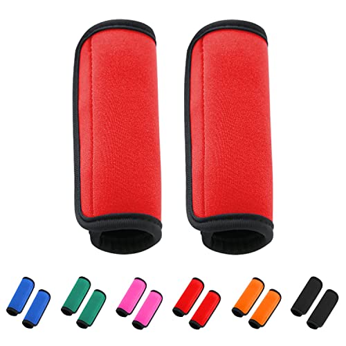 2 Pack Luggage Handle Wraps For Suitcase, Bright Color Comfort Soft Handle Covers (Red) #TOP3