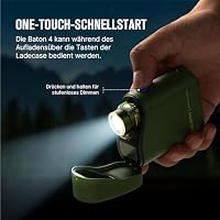 OLIGHT Baton 4 kit Mini LED Taschenlampe Wiederaufladbare mit dimmbarem Ladecase, Handlampe bis zu 190 Tage Laufzeit, 1300Lm 170m Leuchtweite superhell klein Flashlight für Alltag, IPX8 OD Grün – Ansicht 5