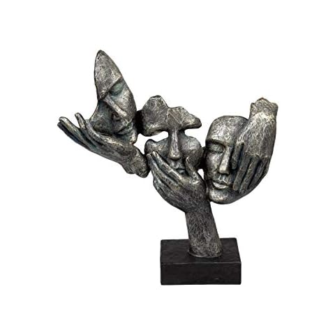 Lifestyle & More Exklusive Deko Büste Skulptur Dekofigur aus Kunststein in Antik Silber Höhe 37 cm Breite 34 cm Cover