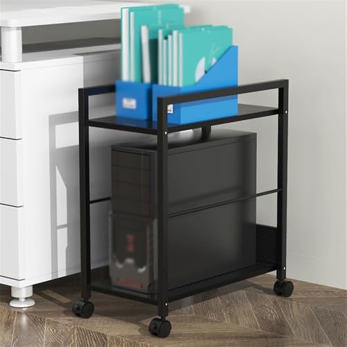 Soporte Torre PC de 2 niveles con ruedas bloqueables para oficina y hogar miniatura 7