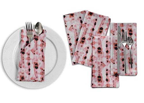 Serviettes de table en lin réutilisables S4Sassy rose tie-dye 20 x 20 pouces - 6