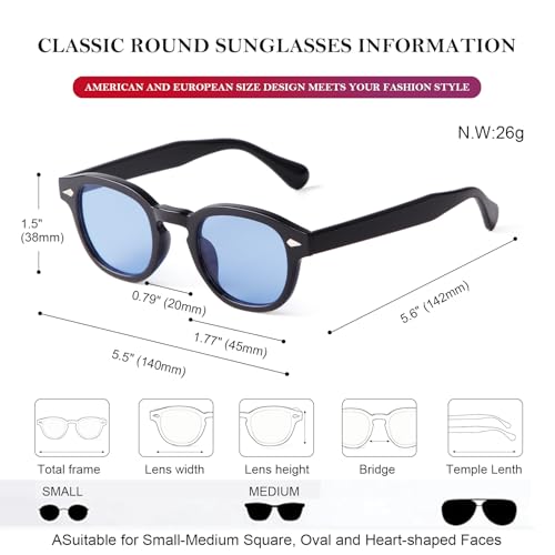Retro Small Round Sunglasses 3 Pack,Vintage Circle Frame Tinted Sun Glasses Women Men Unisex Classic Stylish Fashion4