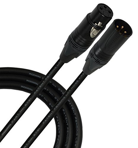 WORLDS BEST CABLES 6 Foot – Balanced Microphone Cable Custom Made Using Mogami 2791 Wire and Neutrik NC3MXX-B Male & NC3FXX-B Female XLR Plugs.