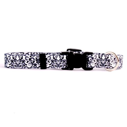 Image of Yellow Dog Designs Art Inspired Standard Line Dog Collar, Damask , Large 18 inch - 28 inch