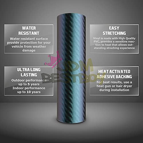 Free Tool Kit Chameleon Purple Blue 3D Carbon Fiber Textured Matte Car Vinyl Wrap Sticker Decal Film Sheet Color Shifting Change - 12"X60" (1Ft X 5Ft) #TOP7