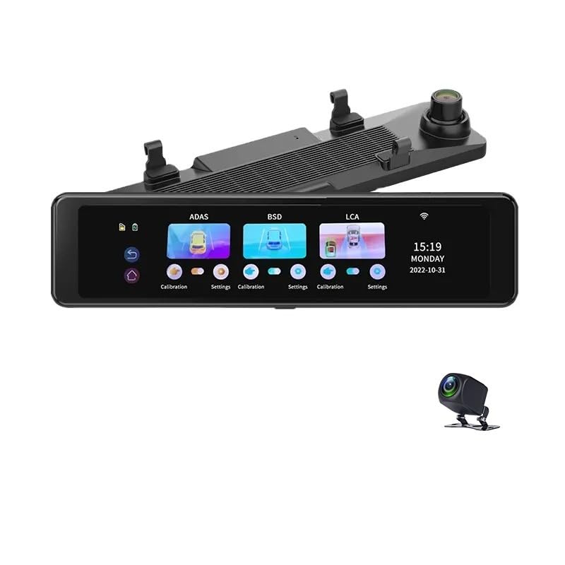 Image of DEVIANT 4K Dual Dash Camera with 11.26'' Mirror Display Touch Screen |Super Night Vision |GPS Logger | ADAS|WiFi | Front & Rear Reverse Camera | G-Sensor, Loop Recording, Parking Monitor Car DVR Cam