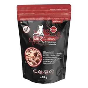 Catz finefood Purrrrly No. 103 Hühnerherzen, gefriergetrockneter Katzensnack/ Katzenleckerli, 6er Pack (6 x 35 g)