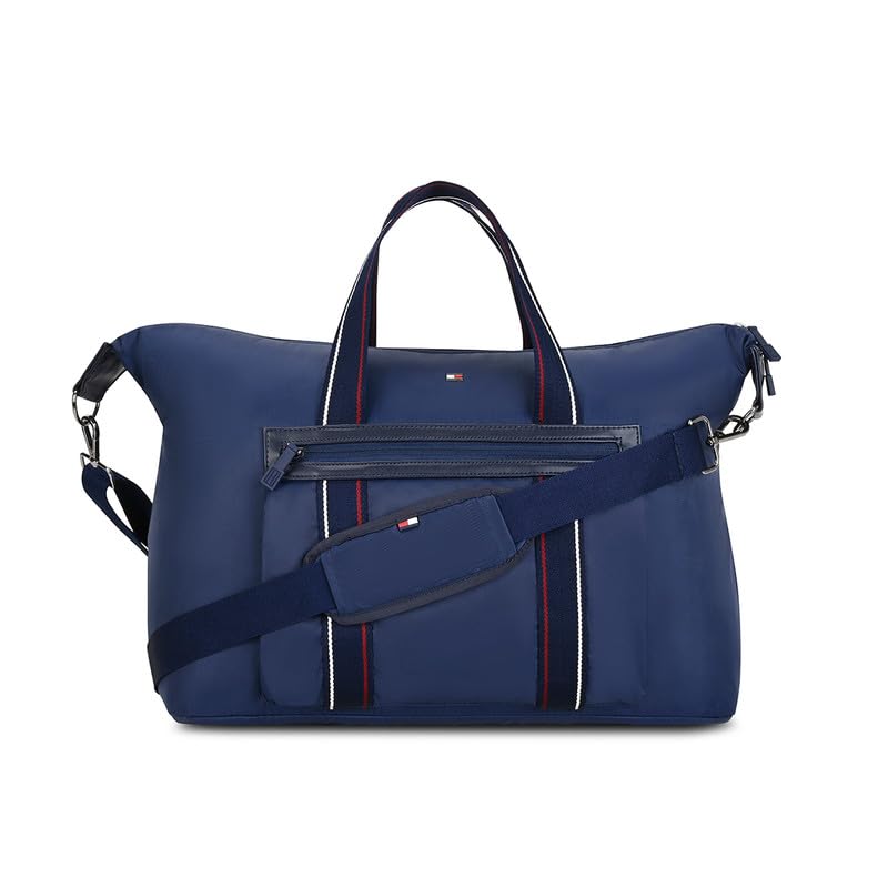 tommy hilfiger Unisex Duffel Bag Lingon - Navy | 34 Litre Capacity | Fashion Embellished Twill | Detachable & Adjustable Shoulder Strap | Gym Bag for Men & Women | Organised Duffle Bag-picture-36