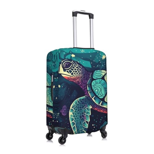Luggage Cover Elastic Washable Suitcase Cover Dustproof Suitcase Protector Personalized Colorful Turtles In The Water Travel Luggage Baggage Covers For 18-32 Inch3