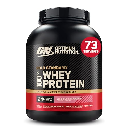 Optimum Nutrition Gold Standard 100% Whey Protein Powder Delicious Strawberry 5 Pound (Packaging May Vary)