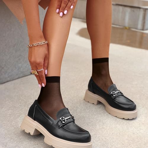 Image of WiliW Women's Ankle High Sheer Thin Nylon Socks, 12 Pairs | Reinforced Bottom, Reinforced Toe